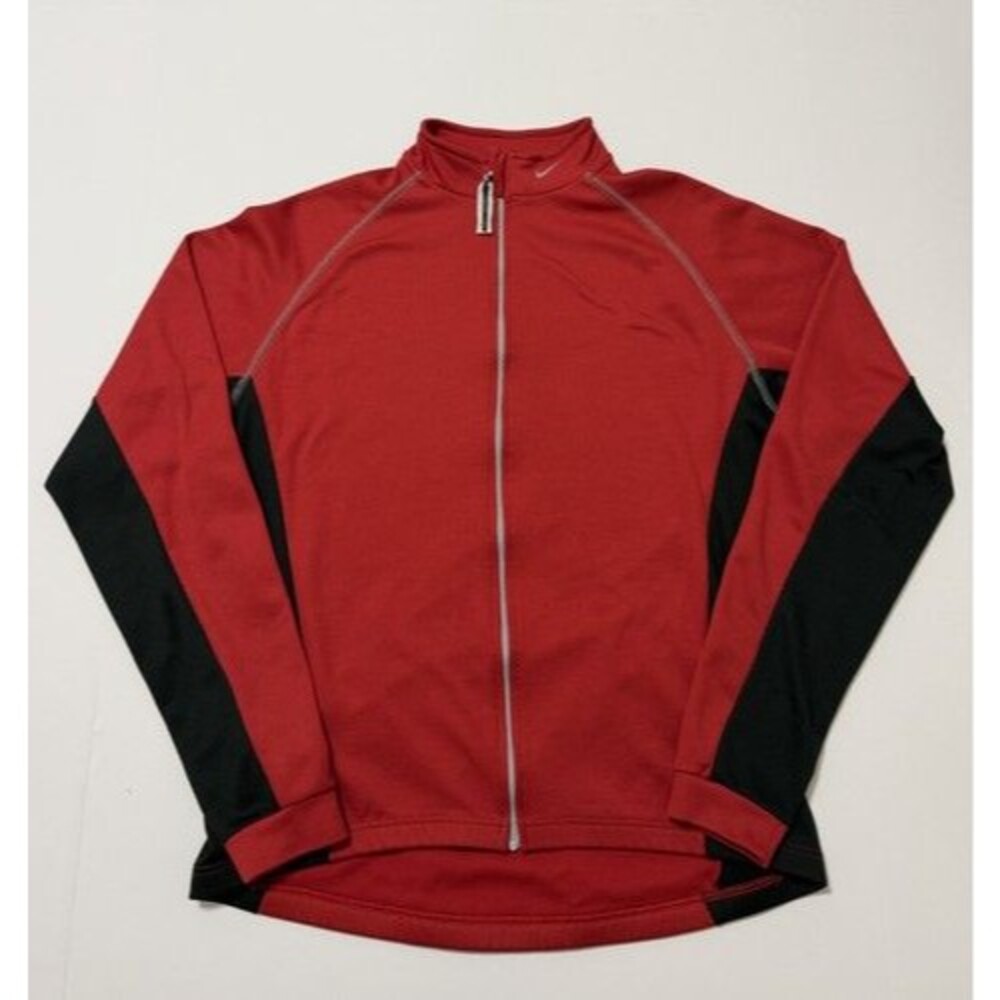 Vintage Nike Dri-FIT Cycling Jersey Jacket Red Black Full Zip Men's Large